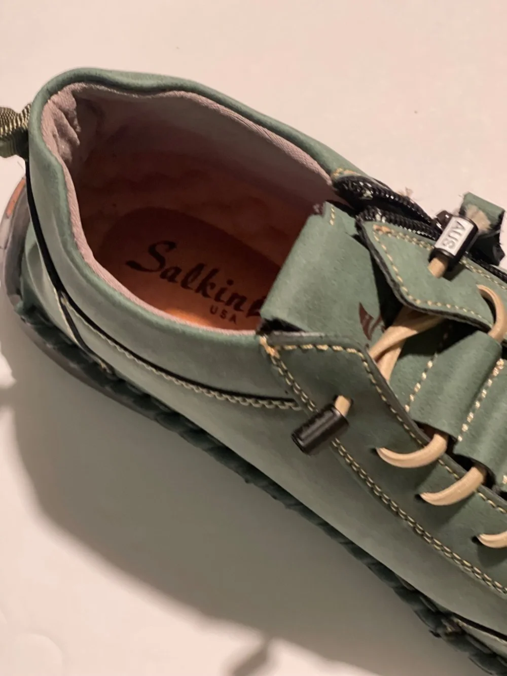 Salkin Men's Premium Green Leather Barefoot Comfort Shoes